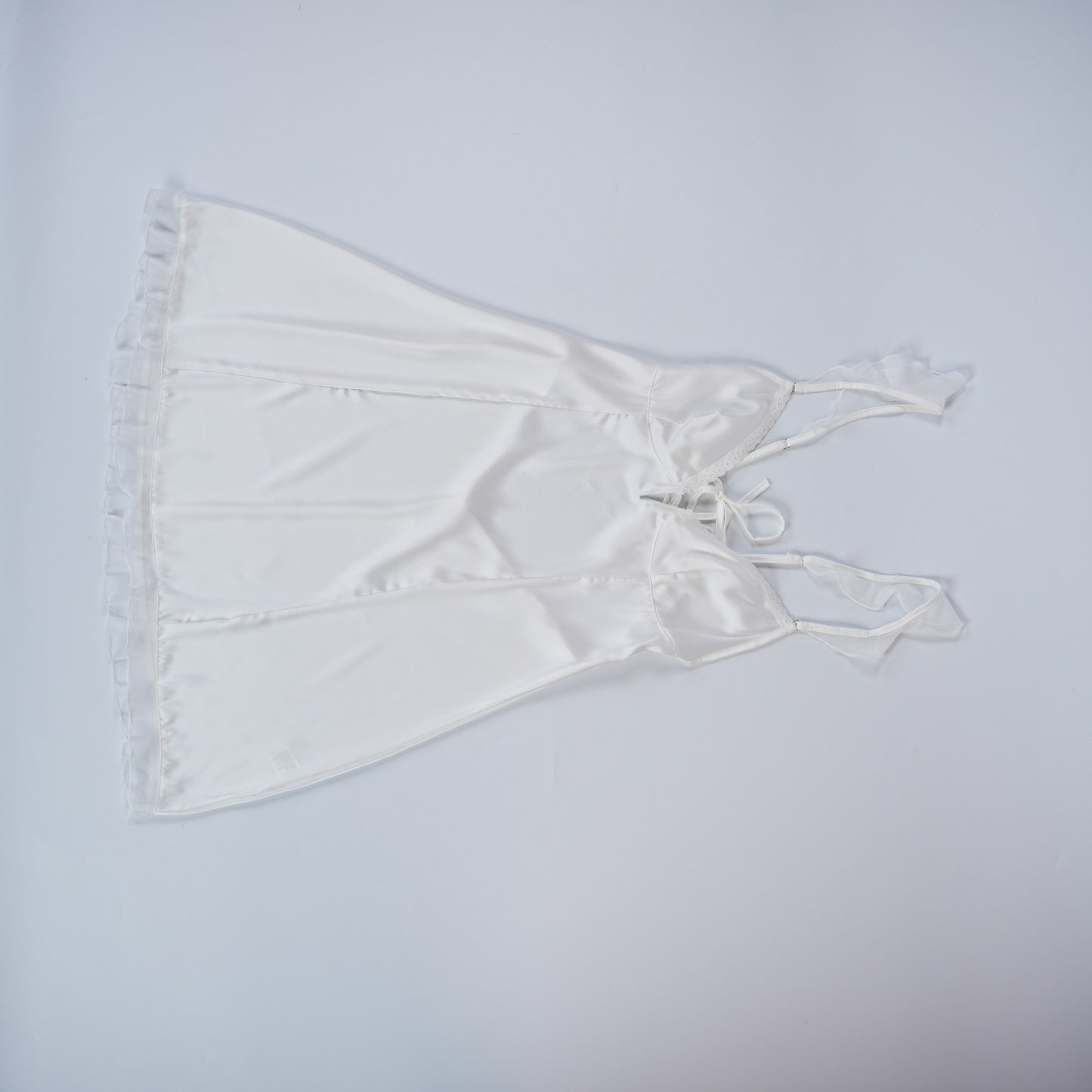 Dreamy White Satin Lace  Chemises Gown