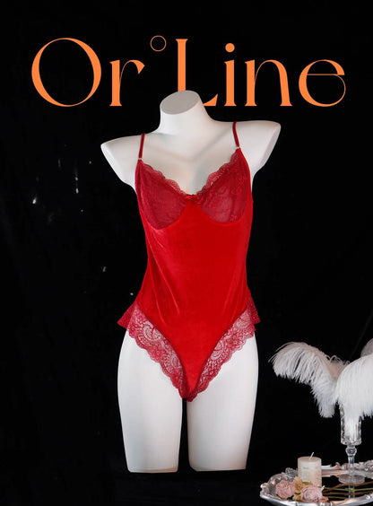 Elegant Lace Trim Sexy Passionate Bodysuit