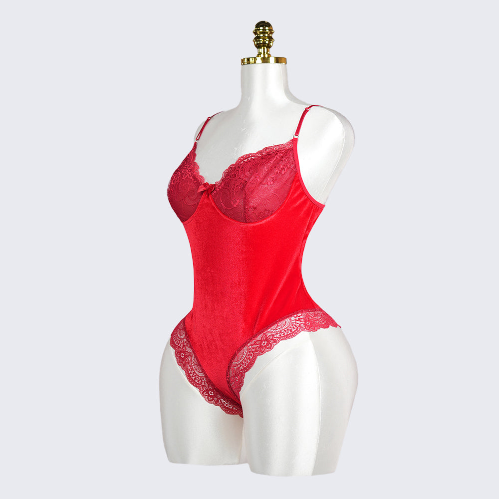 Elegant Lace Trim Sexy Passionate Bodysuit