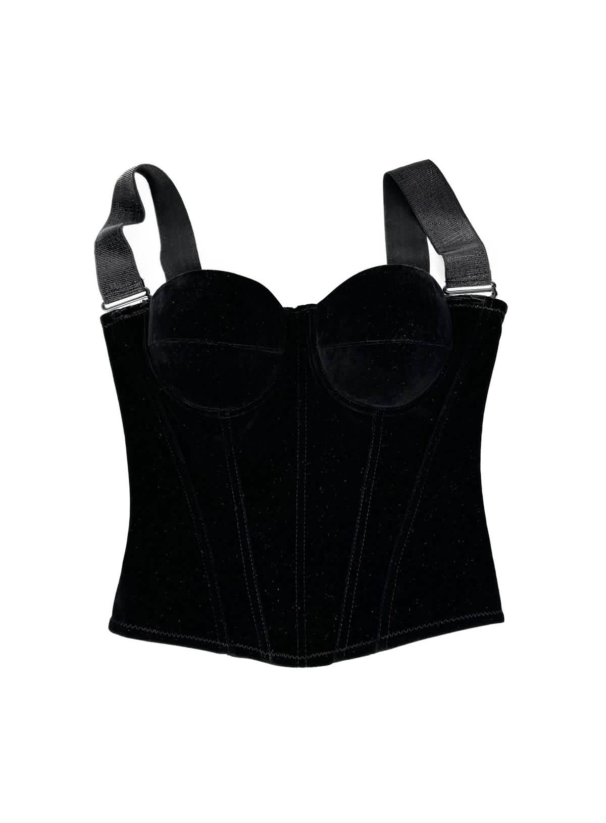 Velvet Strap-Detail Corset