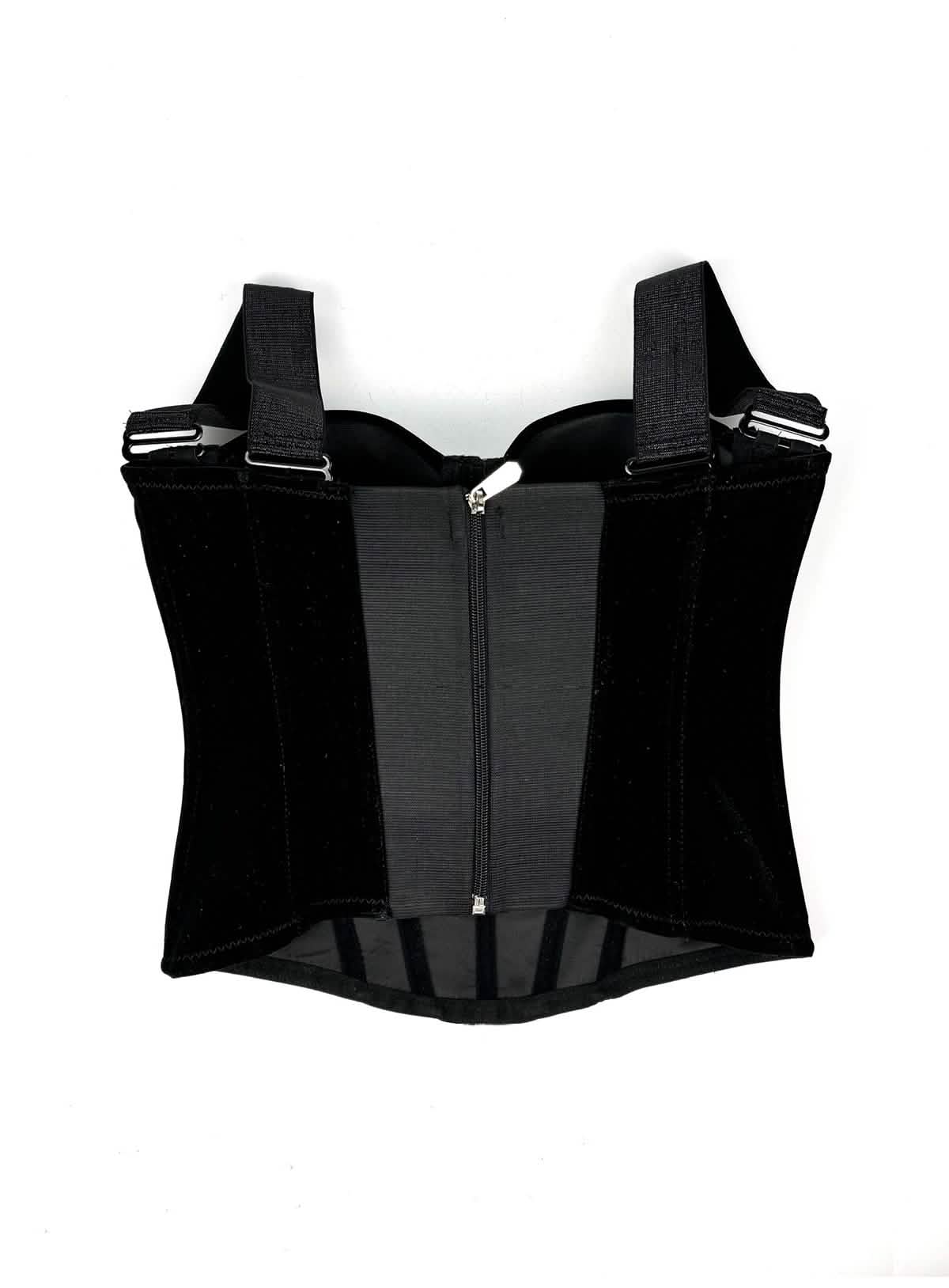 Velvet Strap-Detail Corset