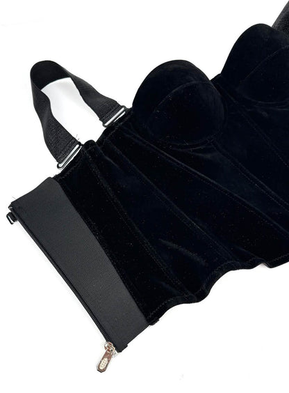 Velvet Strap-Detail Corset