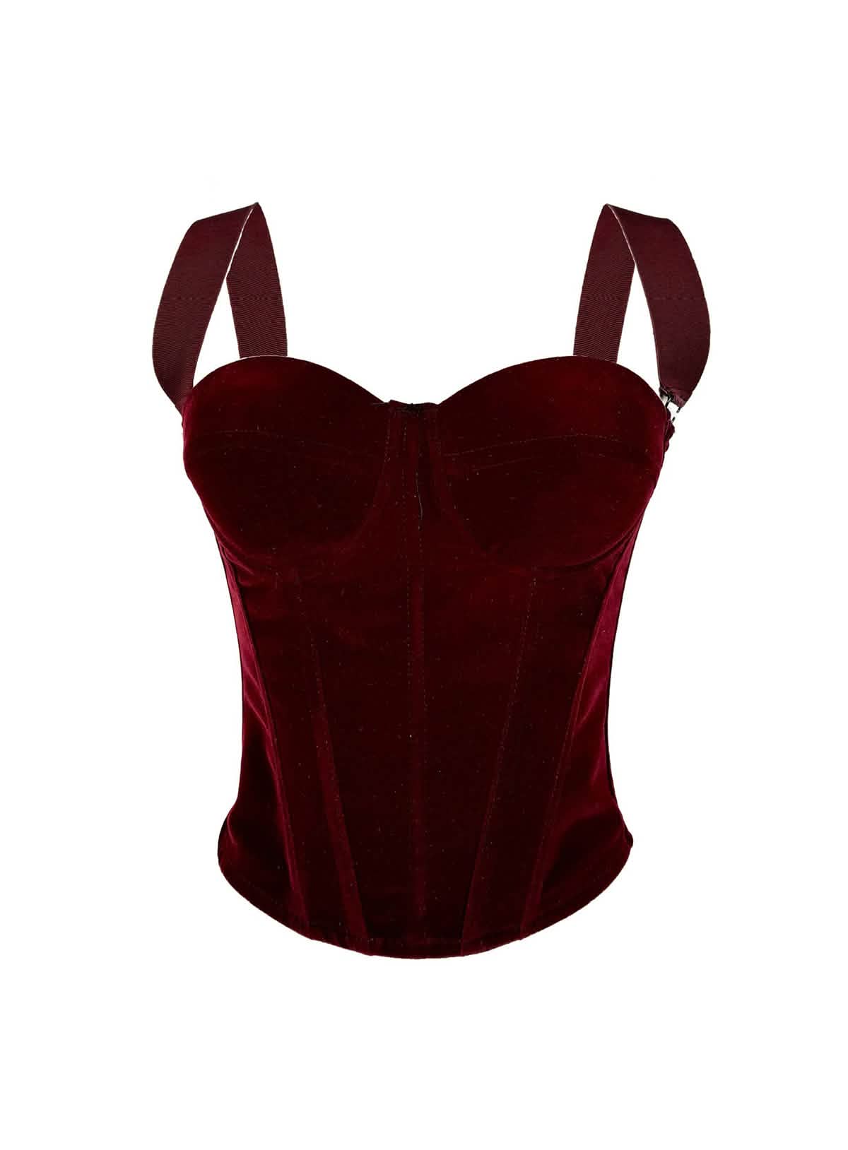 Velvet Strap-Detail Corset