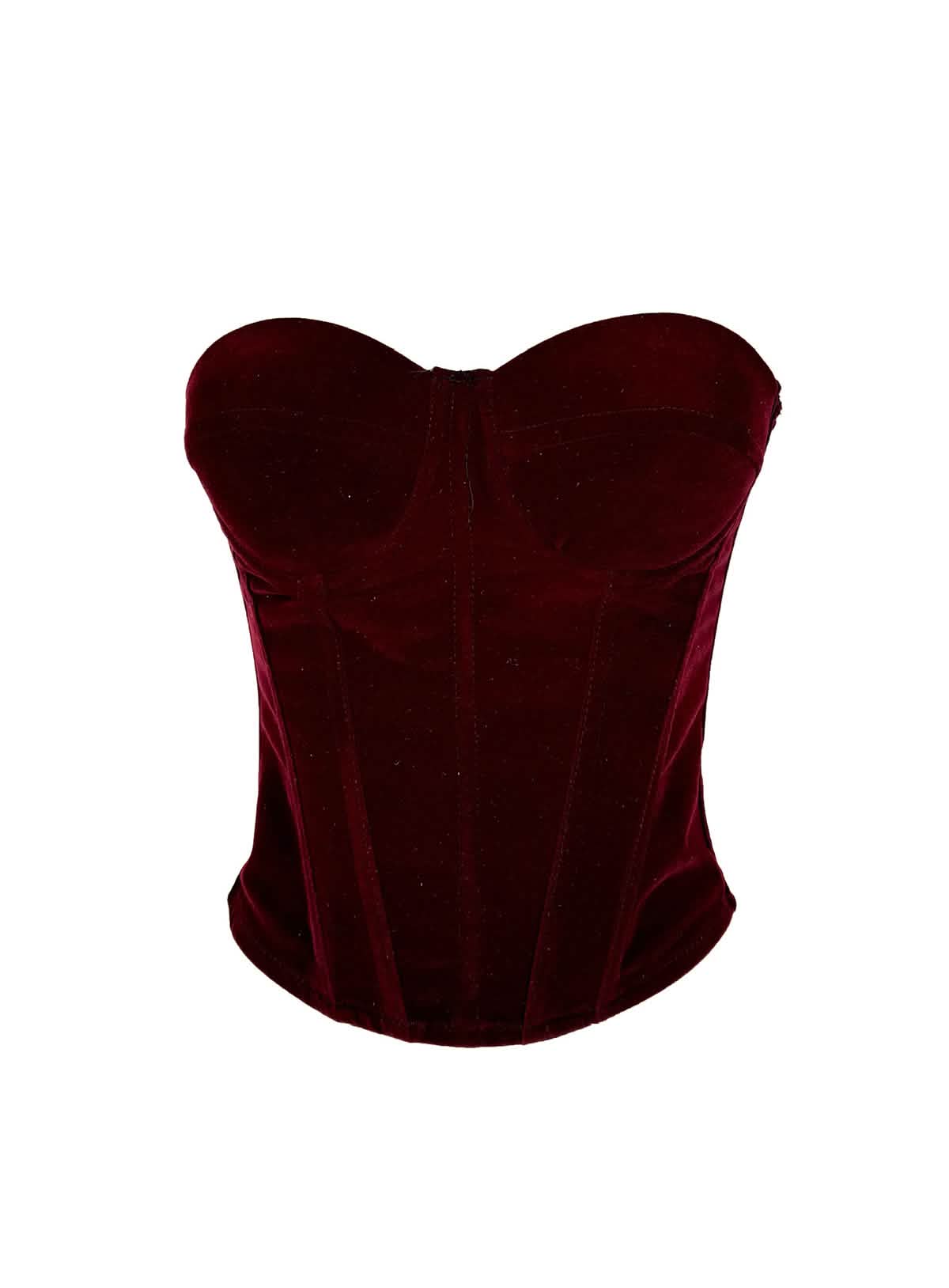 Velvet Strap-Detail Corset