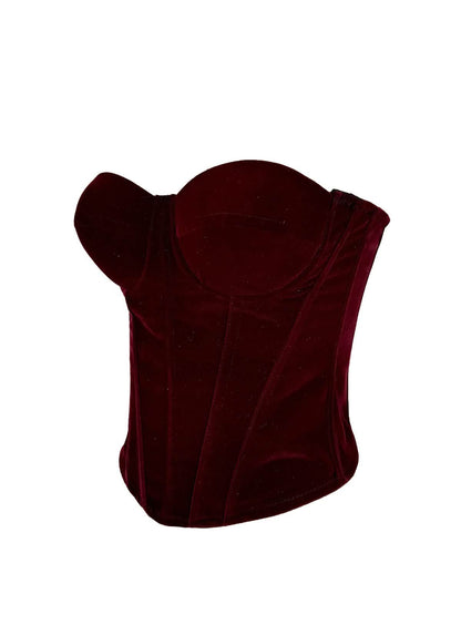 Velvet Strap-Detail Corset