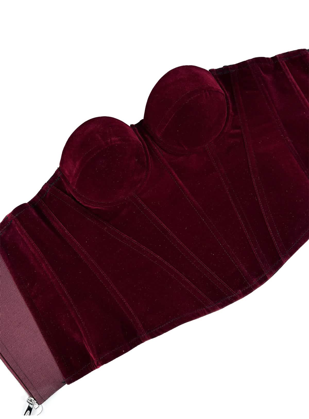 Velvet Strap-Detail Corset