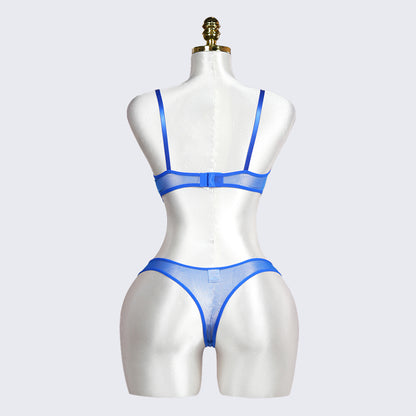 Geometric Lace Embroidery Lingerie Set