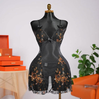 Floral Lace Nightgown Dress Set