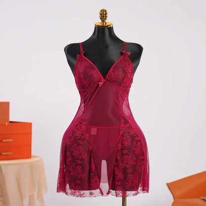 Floral Lace Nightgown Dress Set