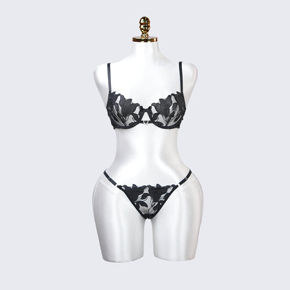 Floral Embroidery Lace Lingerie Set