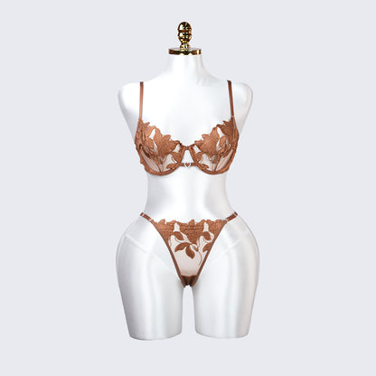 Floral Embroidery Lace Lingerie Set