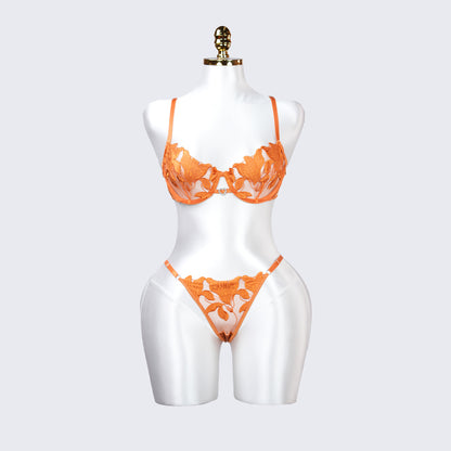 Floral Embroidery Lace Lingerie Set