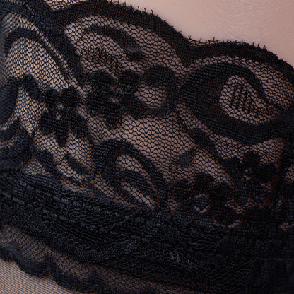 [3+ Items, 200 EGP Each]Floral Lace-Trim Thigh-High Stockings