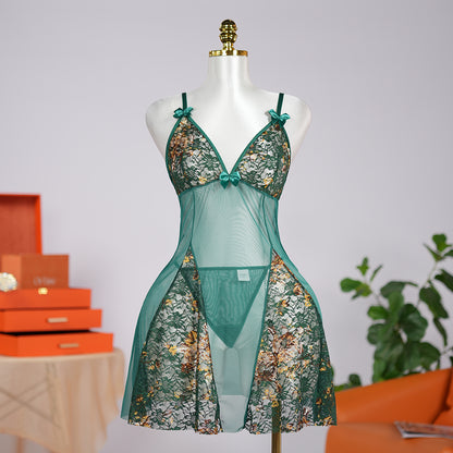 Floral Lace Nightgown Dress Set