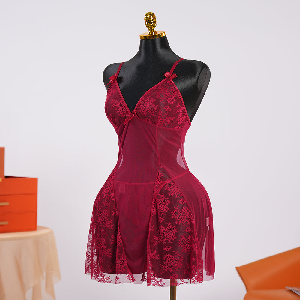 Floral Lace Nightgown Dress Set