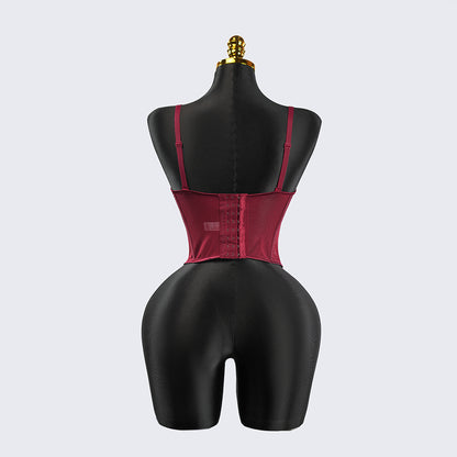 Red Floral Lace Sculpting Corset
