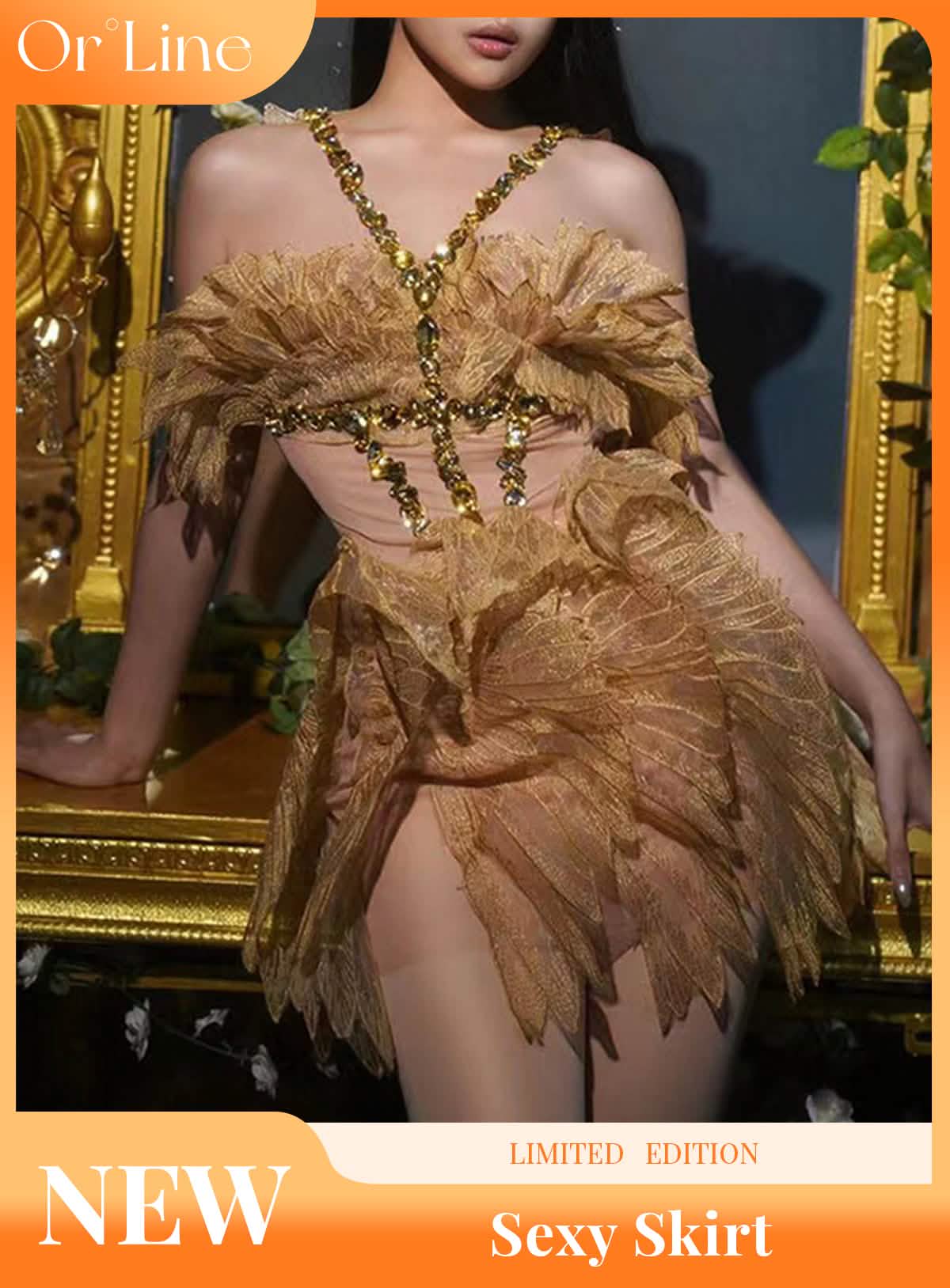 Folia â€?Appliqué Botanical Tulle Gown