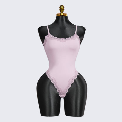 Generous Simple Style Lace Bodysuit