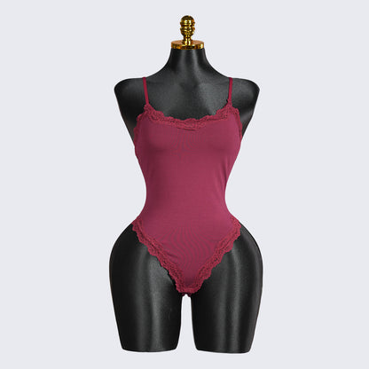 Generous Simple Style Lace Bodysuit
