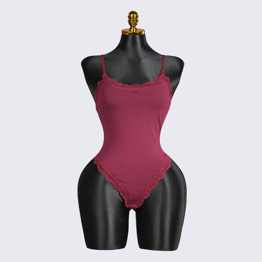 Generous Simple Style Lace Bodysuit