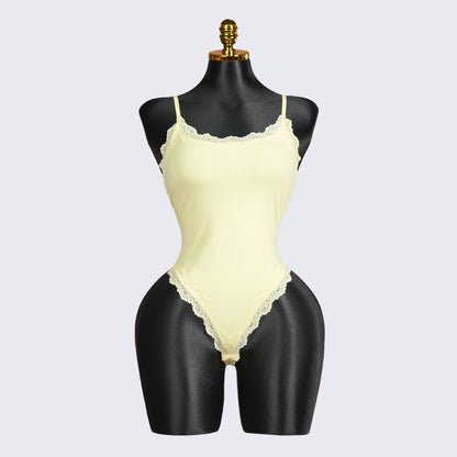 Generous Simple Style Lace Bodysuit