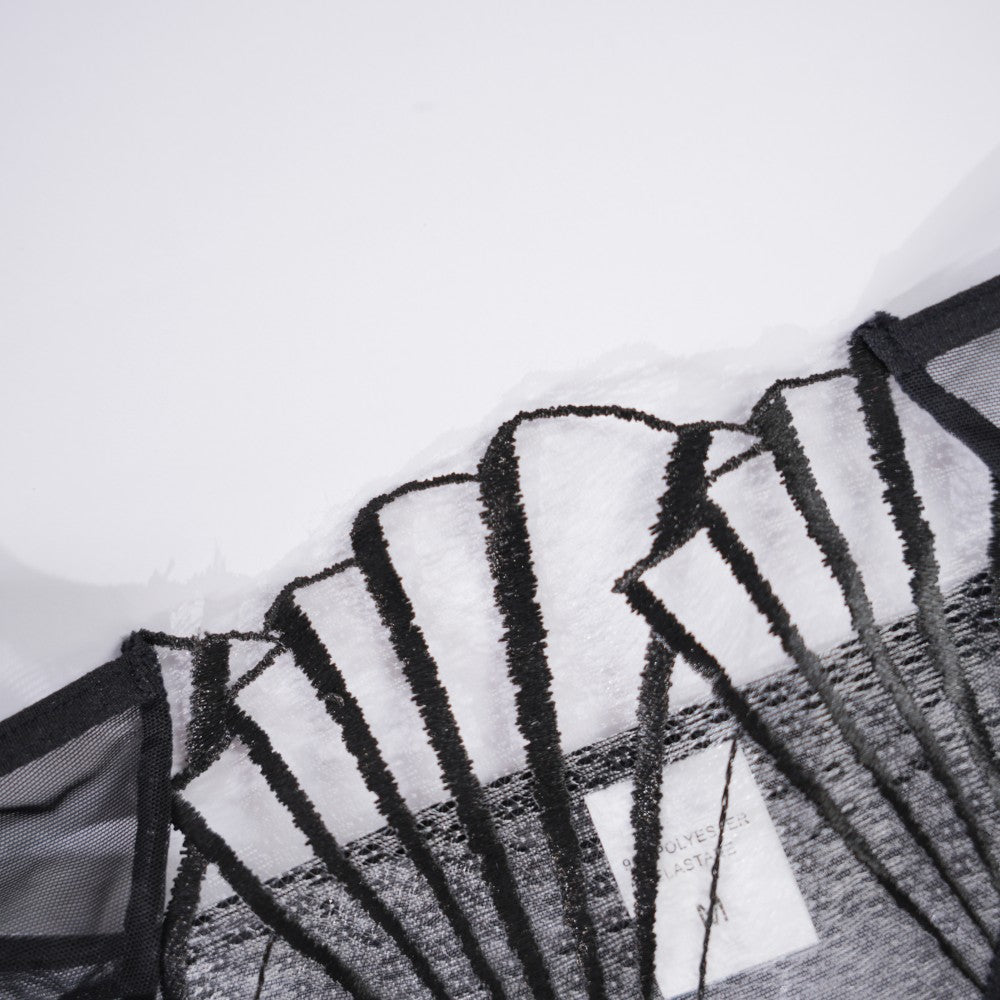 Geometric Lace Embroidery Lingerie Set