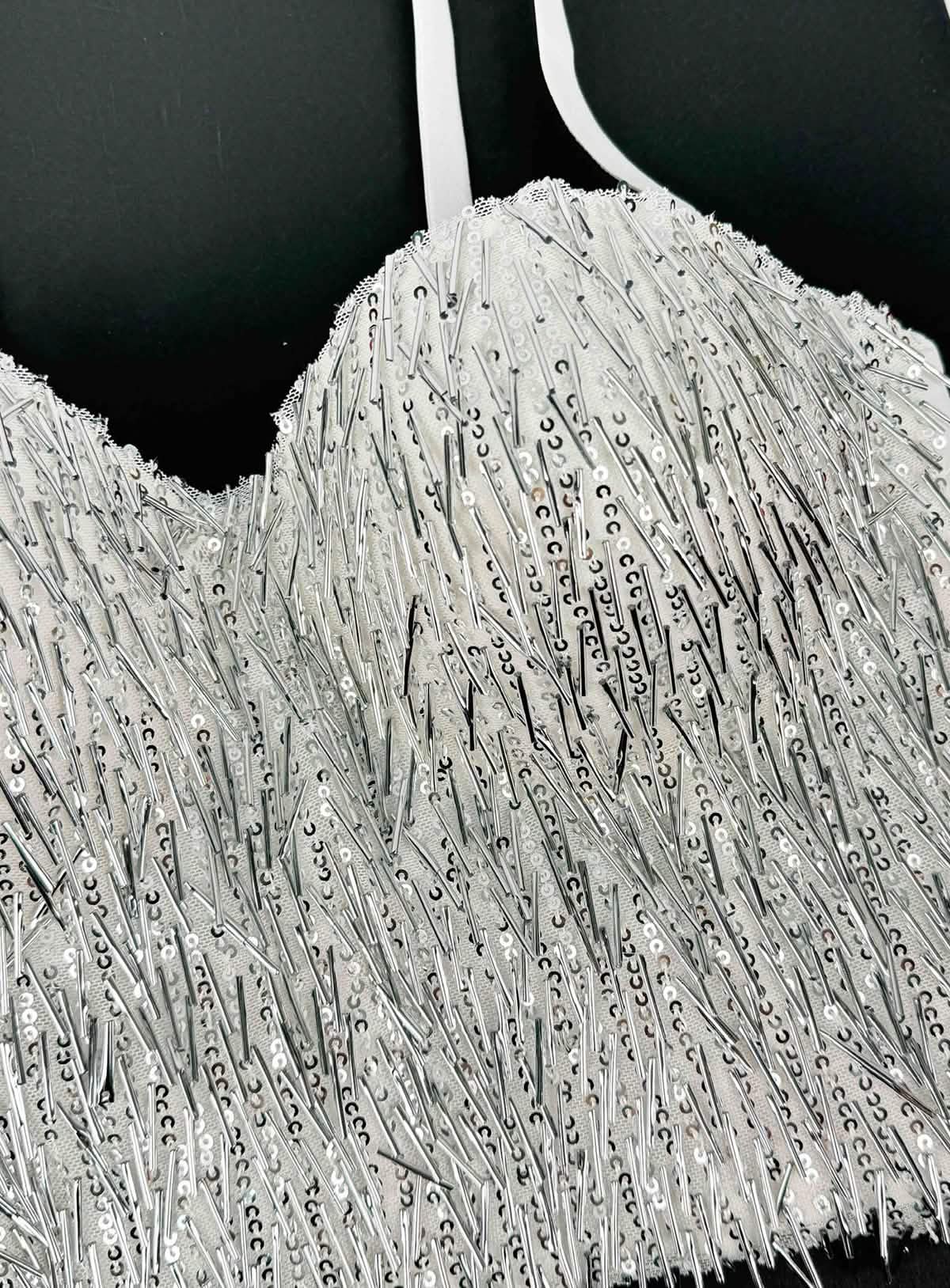 Glint Sequin & Bead-Embellished Camisole Corset Top