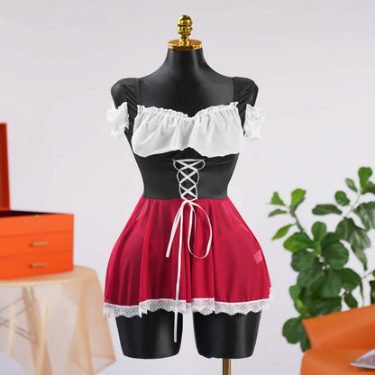 Gothic Outfits for Women Red Hood Cape Party Dress