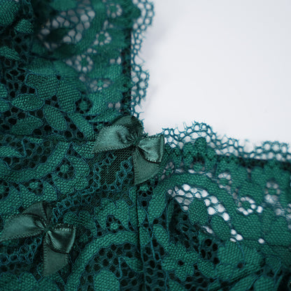 Green Lace Embroidery Negligee Dress