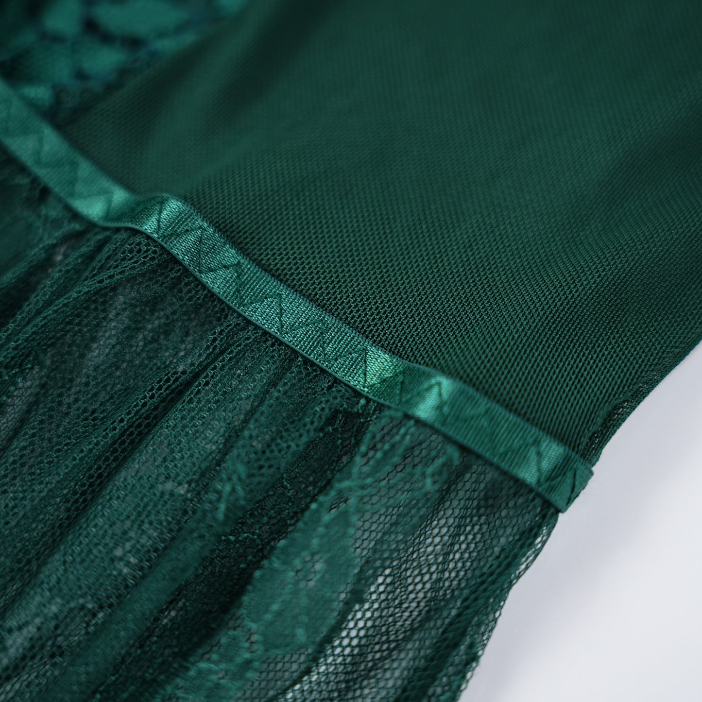 Green Lace Embroidery Negligee Dress