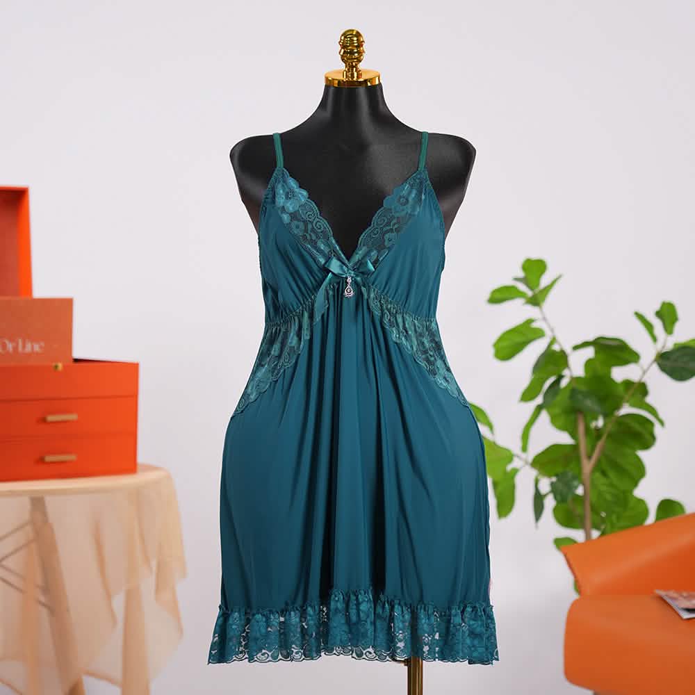 Lace V Neck Nightwear Spaghetti Strap Babydoll
