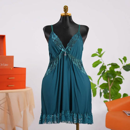 Lace V Neck Nightwear Spaghetti Strap Babydoll