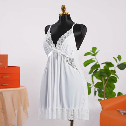 Lace V Neck Nightwear Spaghetti Strap Babydoll