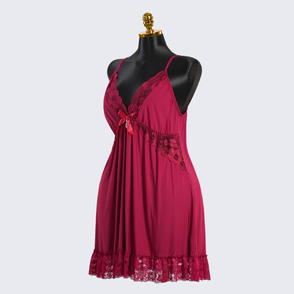 Lace V Neck Nightwear Spaghetti Strap Babydoll