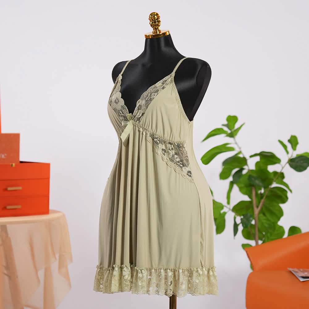 Lace V Neck Nightwear Spaghetti Strap Babydoll
