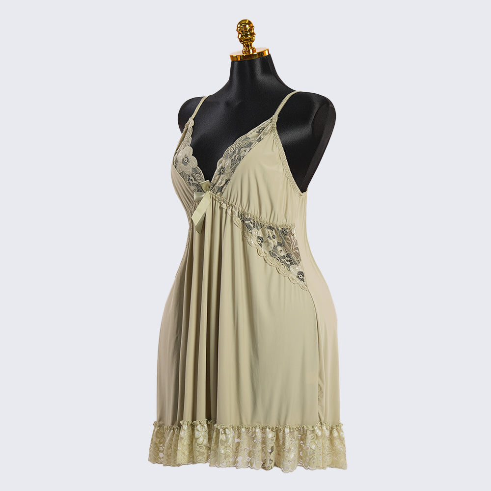 Lace V Neck Nightwear Spaghetti Strap Babydoll