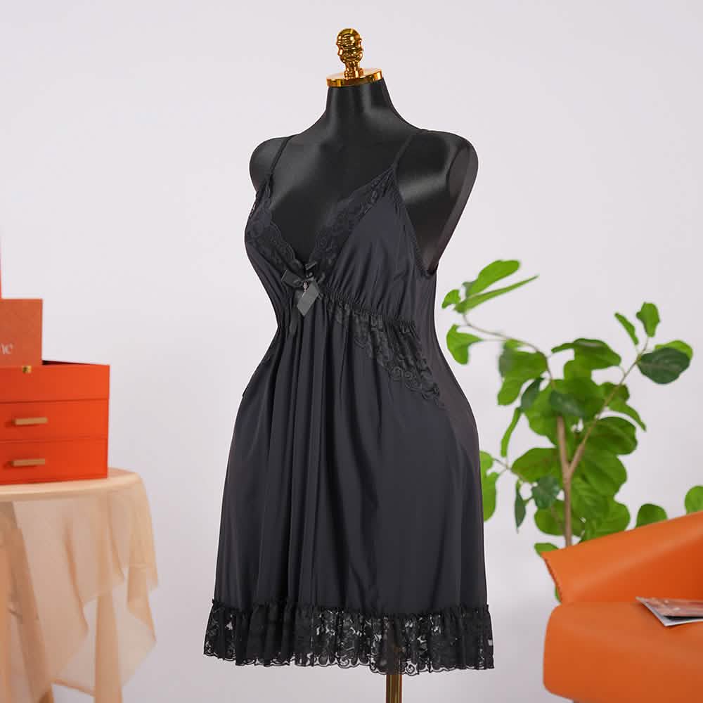 Lace V Neck Nightwear Spaghetti Strap Babydoll