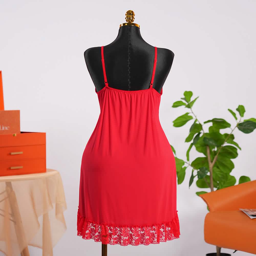 Lace V Neck Nightwear Spaghetti Strap Babydoll