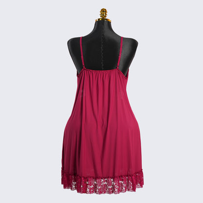 Lace V Neck Nightwear Spaghetti Strap Babydoll