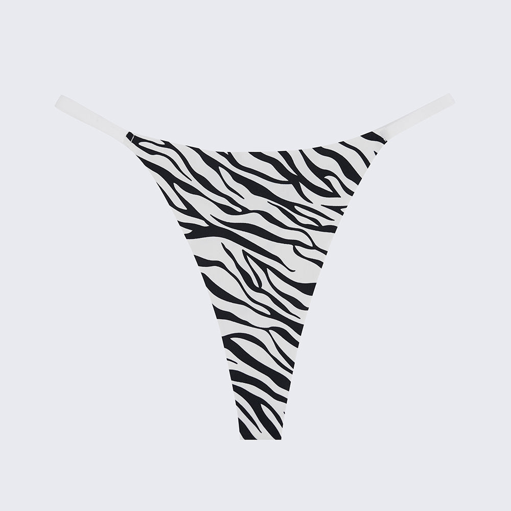 Ice Silk Seamless Low Rise Leopard Thong Panty