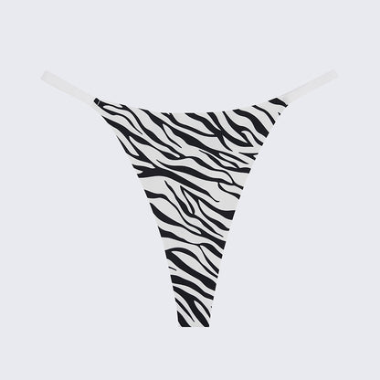 Ice Silk Seamless Low Rise Leopard Thong Panty