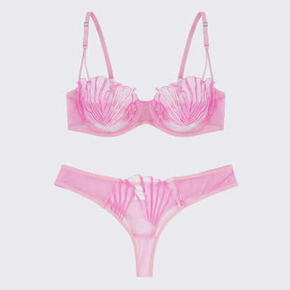 Geometric Lace Embroidery Lingerie Set