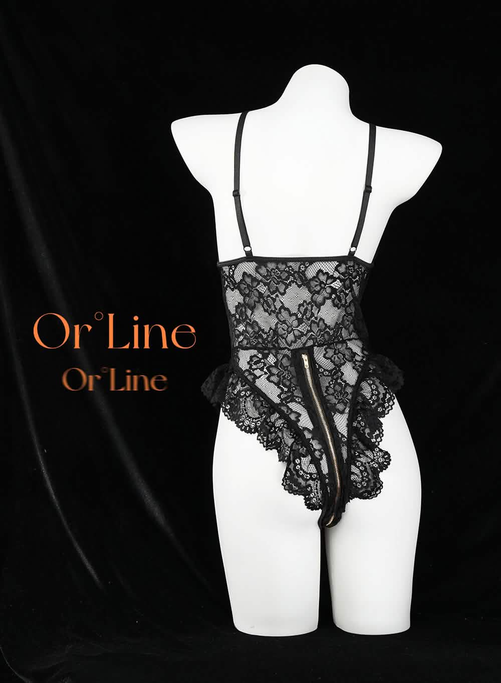 Lace Bodysuit With Zipper Crotch