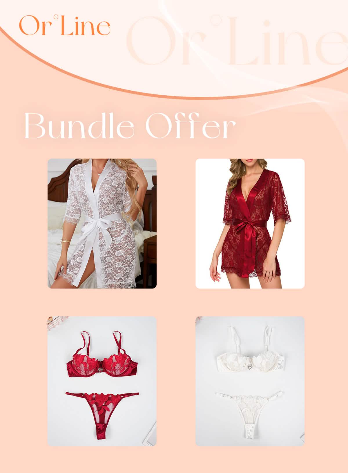 Lace Embroidered Sheer Hollow-Out Robe（Bundle Offer A）