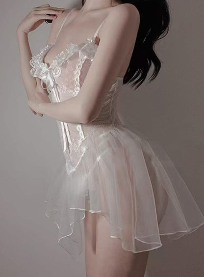 Lace Embroidery Bridal Lingerie Dress