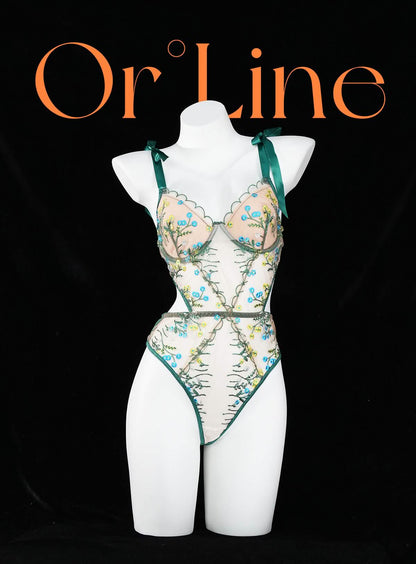 Lace Floral Embroidery Bodysuit