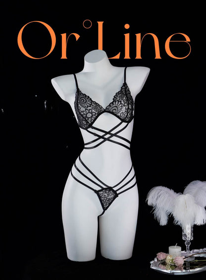 Lace Hollow Splicing Bra & Panty Sets