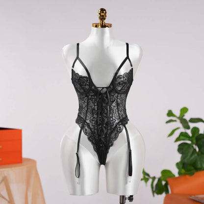Lace Wild Charm Bodysuit with Stockings