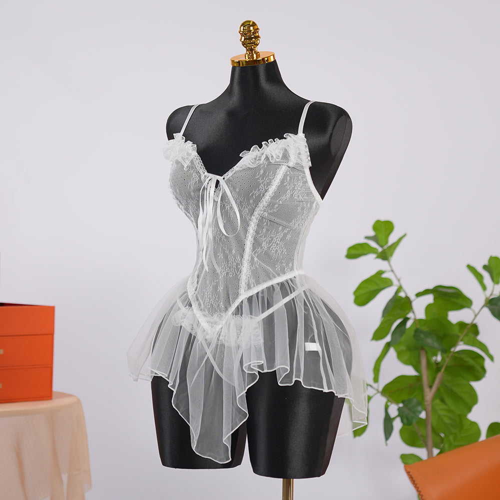 Lace Embroidery Bridal Lingerie Dress