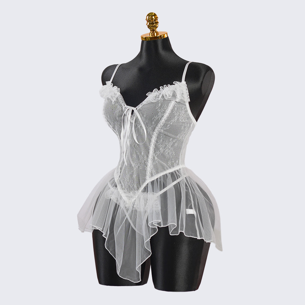 Lace Embroidery Bridal Lingerie Dress